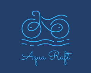 Blue Aqua Water Bike logo design