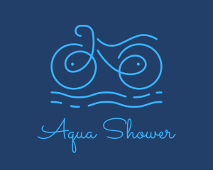 Blue Aqua Water Bike logo design