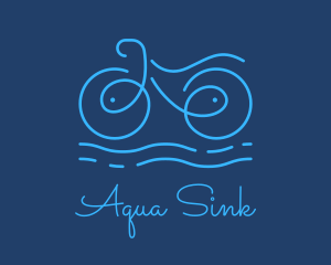 Blue Aqua Water Bike logo design