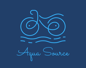 Blue Aqua Water Bike logo design