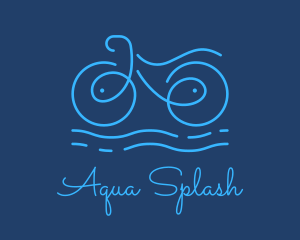 Blue Aqua Water Bike logo design