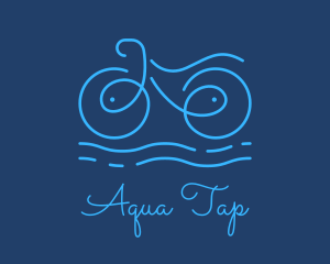 Blue Aqua Water Bike logo design