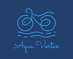 Blue Aqua Water Bike logo design