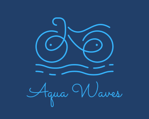 Blue Aqua Water Bike logo design