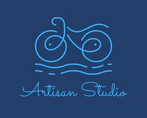 Blue Aqua Water Bike logo design