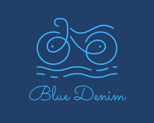 Blue Aqua Water Bike logo design