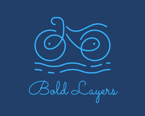 Blue Aqua Water Bike logo design