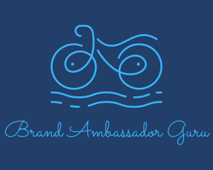 Blue Aqua Water Bike logo design