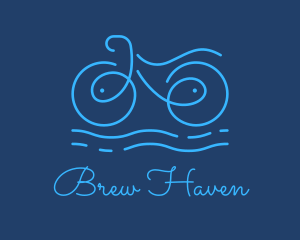 Blue Aqua Water Bike logo design