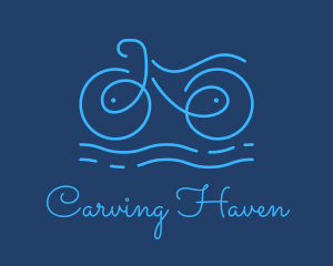 Blue Aqua Water Bike logo design