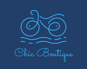 Blue Aqua Water Bike logo design