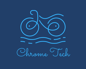 Blue Aqua Water Bike logo design