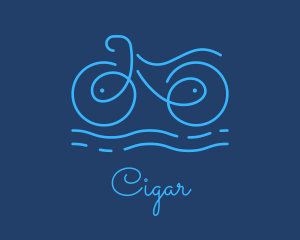 Blue Aqua Water Bike logo design