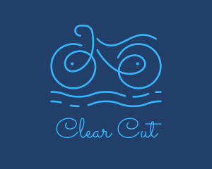 Blue Aqua Water Bike logo design