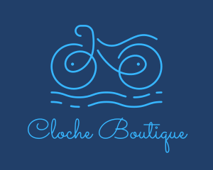 Blue Aqua Water Bike logo design