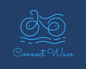 Blue Aqua Water Bike logo design