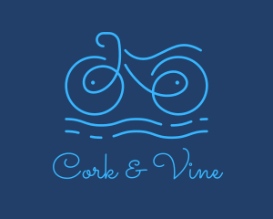 Blue Aqua Water Bike logo design