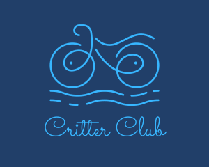 Blue Aqua Water Bike logo design