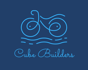 Blue Aqua Water Bike logo design