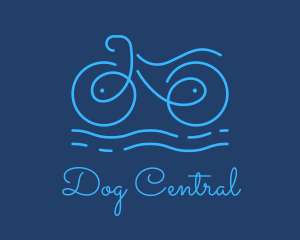 Blue Aqua Water Bike logo design