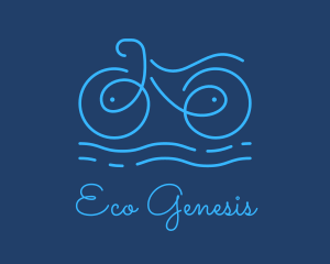 Blue Aqua Water Bike logo design