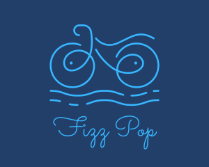 Blue Aqua Water Bike logo design