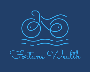 Blue Aqua Water Bike logo design