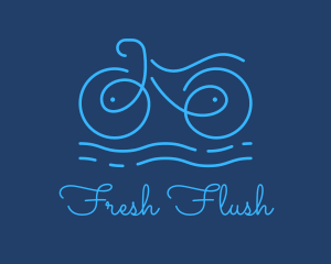 Blue Aqua Water Bike logo design