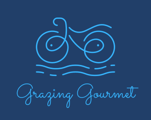 Blue Aqua Water Bike logo design