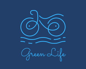 Blue Aqua Water Bike logo design