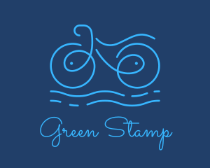 Blue Aqua Water Bike logo design