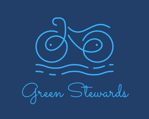 Blue Aqua Water Bike logo design