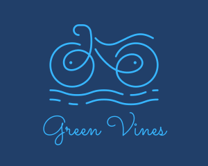 Blue Aqua Water Bike logo design