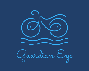 Blue Aqua Water Bike logo design