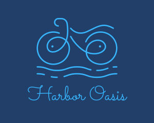 Blue Aqua Water Bike logo design