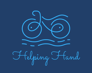 Blue Aqua Water Bike logo design