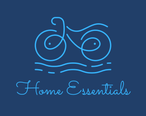 Blue Aqua Water Bike logo design