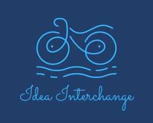 Blue Aqua Water Bike logo design