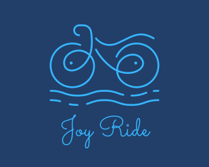 Blue Aqua Water Bike logo design