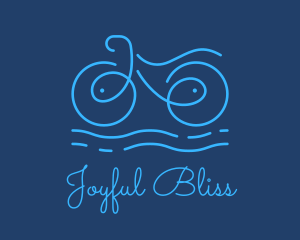 Blue Aqua Water Bike logo design