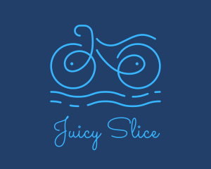 Blue Aqua Water Bike logo design