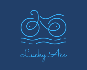 Blue Aqua Water Bike logo design