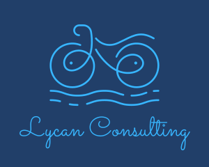 Blue Aqua Water Bike logo design