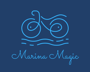 Blue Aqua Water Bike logo design