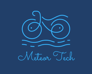 Blue Aqua Water Bike logo design