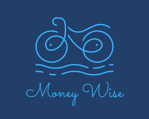 Blue Aqua Water Bike logo design