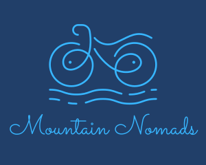 Blue Aqua Water Bike logo design