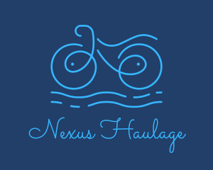 Blue Aqua Water Bike logo design