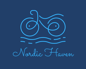 Blue Aqua Water Bike logo design