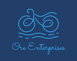 Blue Aqua Water Bike logo design